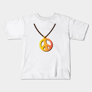 Peace Sign Necklace for Hippies Kids T-Shirt